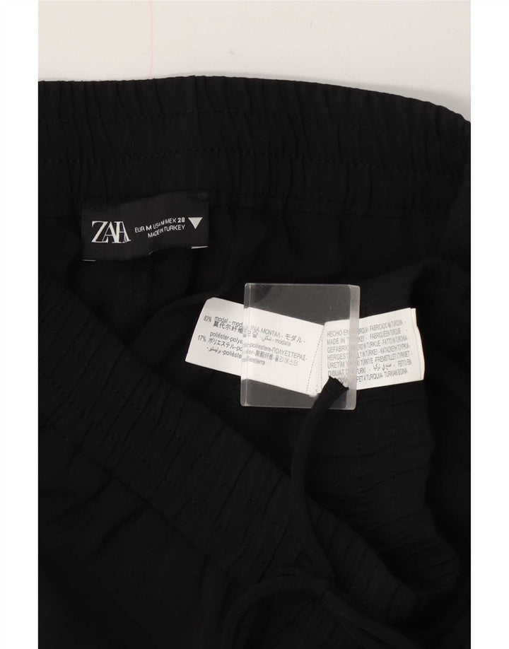 Krótkie spodnie damskie Zara, średnie W28 L25, czarne, modalne