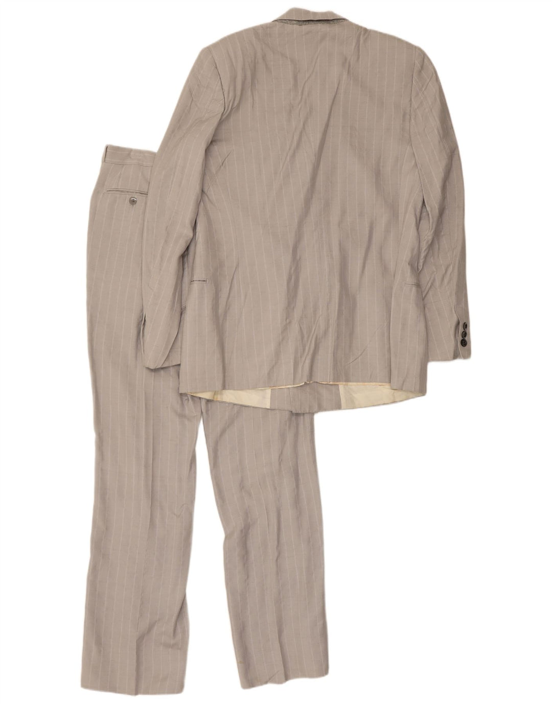 Dwuczęściowy garnitur męski w stylu vintage IT 50 Medium W30 L30 Szary jedwab w prążki