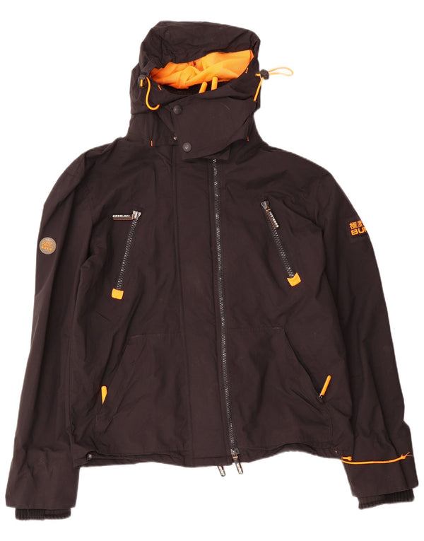 Męska kurtka wiatrówka z kapturem Superdry UK 42 XL, czarny nylon