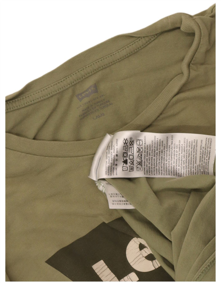 Męski T-shirt z grafiką Levi's, duży, bawełniany khaki
