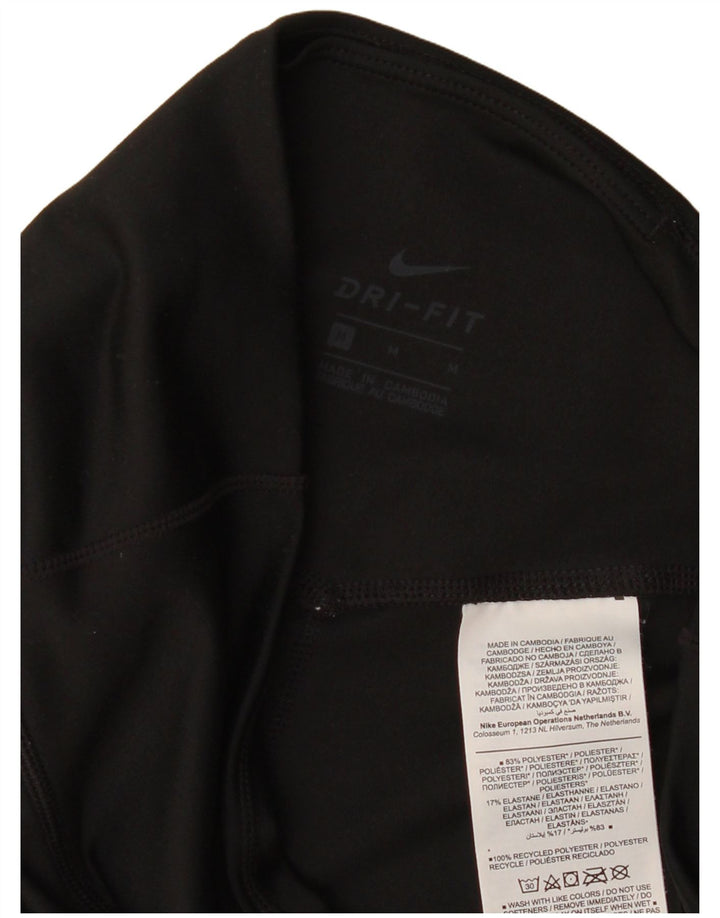 Damskie legginsy NIKE Dri Fit Capri UK 12, średni czarny poliester
