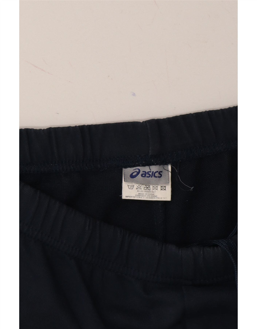 ASICS Womens Tracksuit Trousers UK 10 Small  Navy Blue Cotton Vintage Asics and Second-Hand Asics from Messina Hembry 