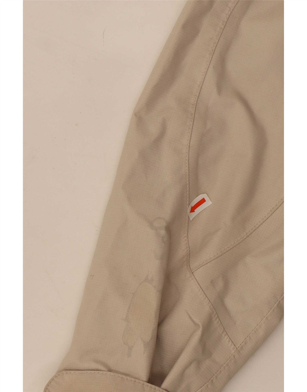 Damska kurtka przeciwdeszczowa z kapturem, oversize, The North Face, UK 10, mała, beżowa, nylonowa