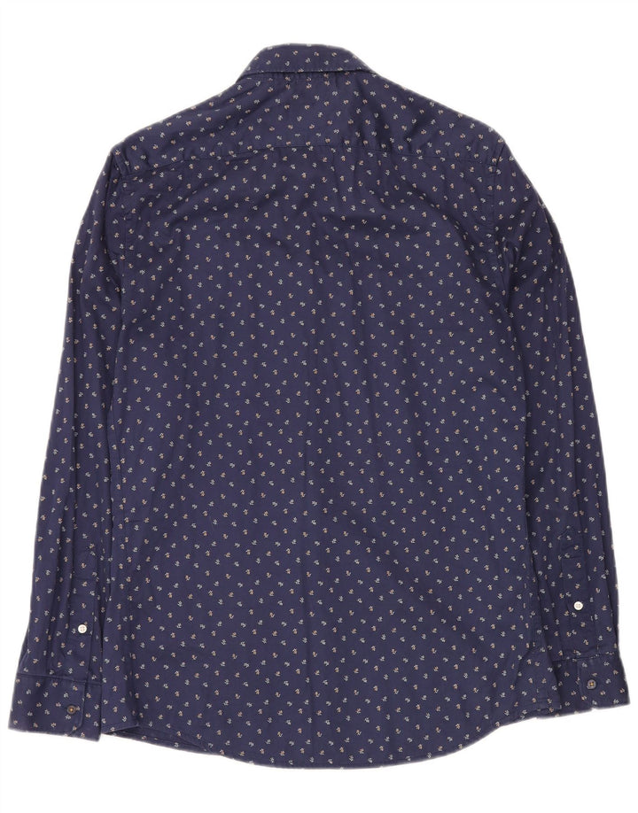 Męska koszula slim fit ZARA w kolorze średniego granatu w kwiaty