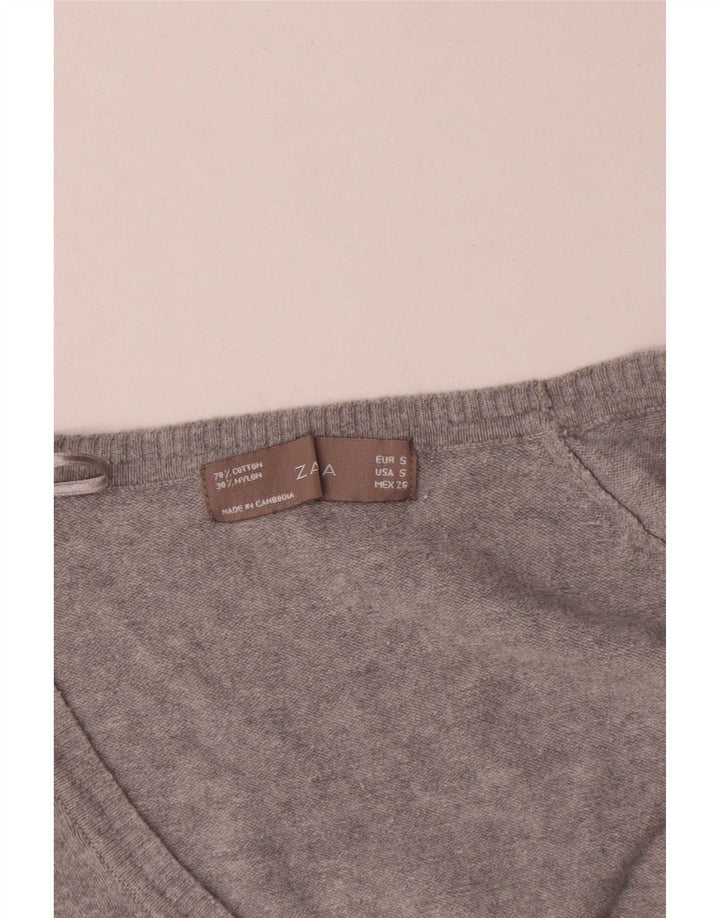 Sweter damski Zara Cardigan UK 10 Small, szary, bawełniany