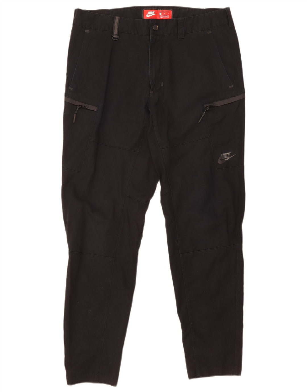 Męskie zwężane spodnie cargo Nike W32 L29, czarne, bawełniane