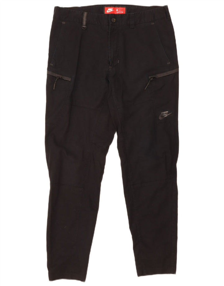 Męskie zwężane spodnie cargo Nike W32 L29, czarne, bawełniane