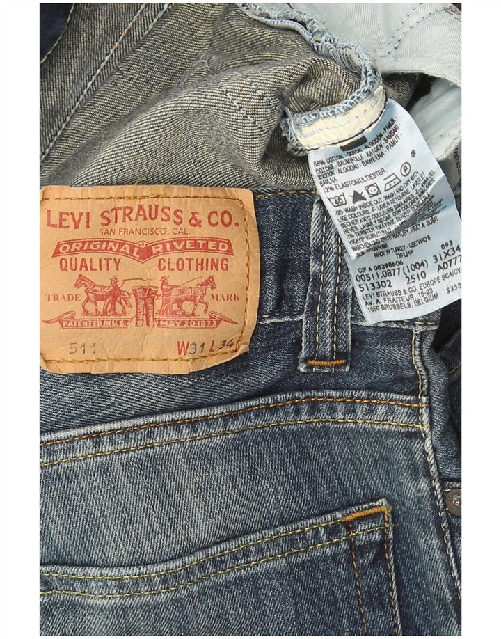 Męskie jeansy Levi's 511 Slim W31 L34 Granatowa bawełna