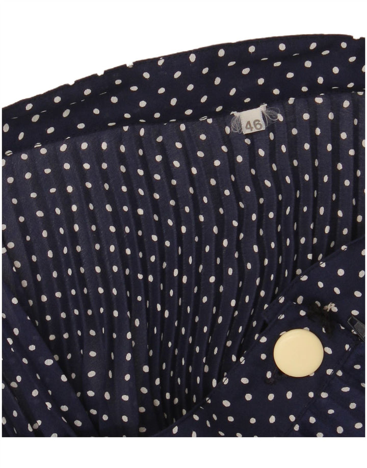 Rozkloszowana spódnica damska VINTAGE IT 46 Large W30 Granatowa w kropki