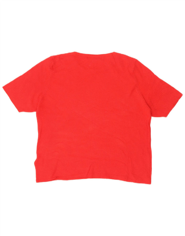 T-shirt damski Marks & Spencer Top UK 18 XL, czerwona wiskoza