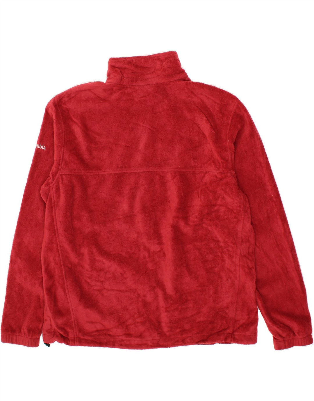 COLUMBIA Mens Graphic Fleece Jacket UK 42 XL Red Polyester Vintage Columbia and Second-Hand Columbia from Messina Hembry 