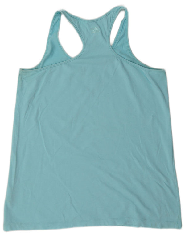 Damska kamizelka Adidas Climalite Graphic Top UK 16/18 Duża niebieska bawełna