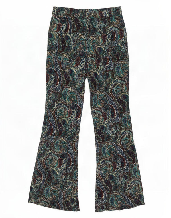 Zara Womens Flare Casual Trousers Medium W28 L32 Multicoloured Paisley