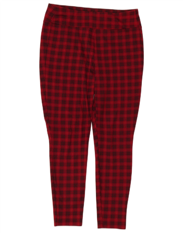 Spodnie damskie Gap Skinny Casual, średnie W30 L26, czerwona kratka