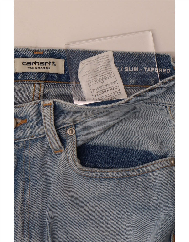 Damskie jeansy Carhartt Slim Tapered W28 L28 Niebieskie bawełniane