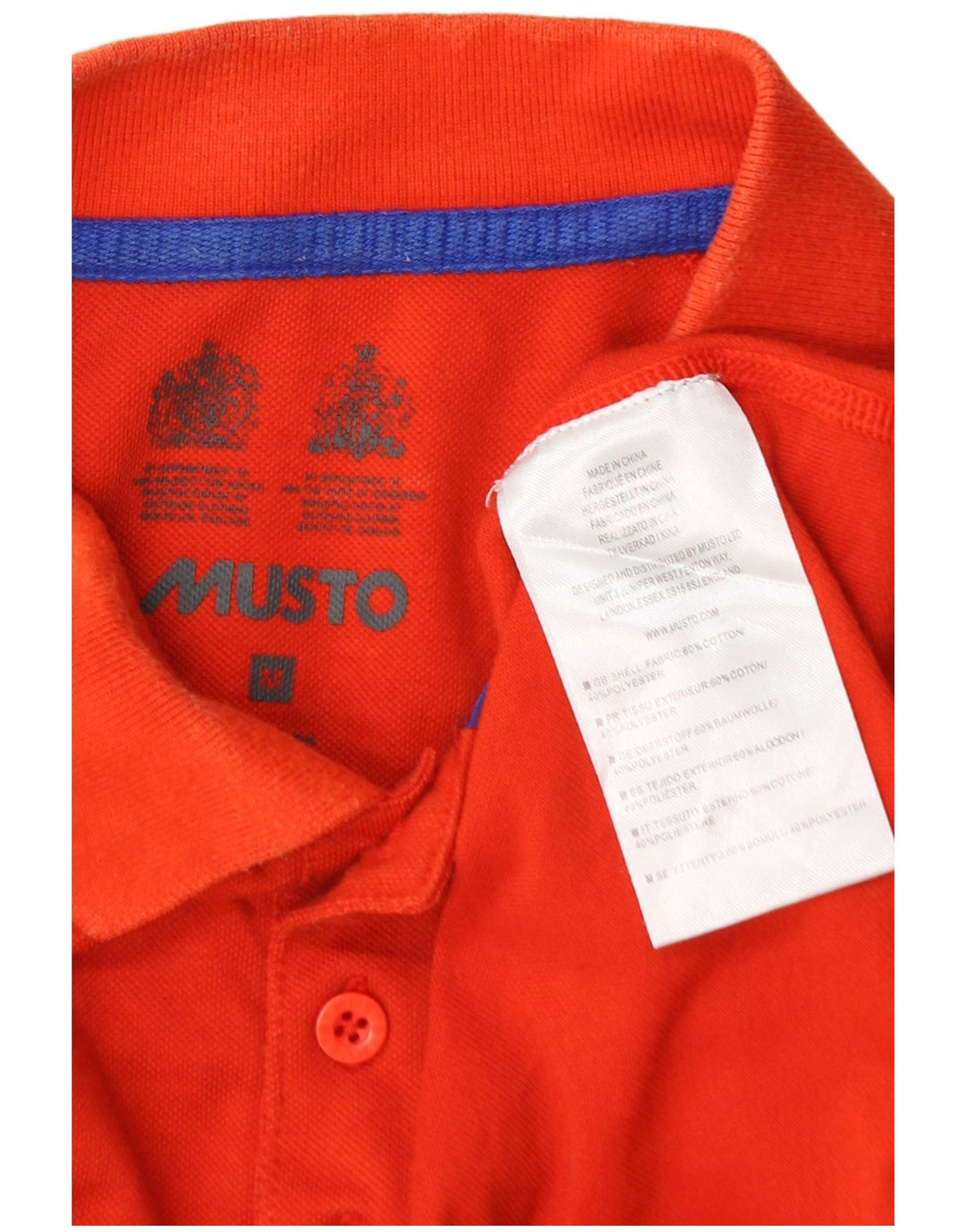 Męska koszulka polo z długim rękawem Musto, średnia pomarańczowa bawełna