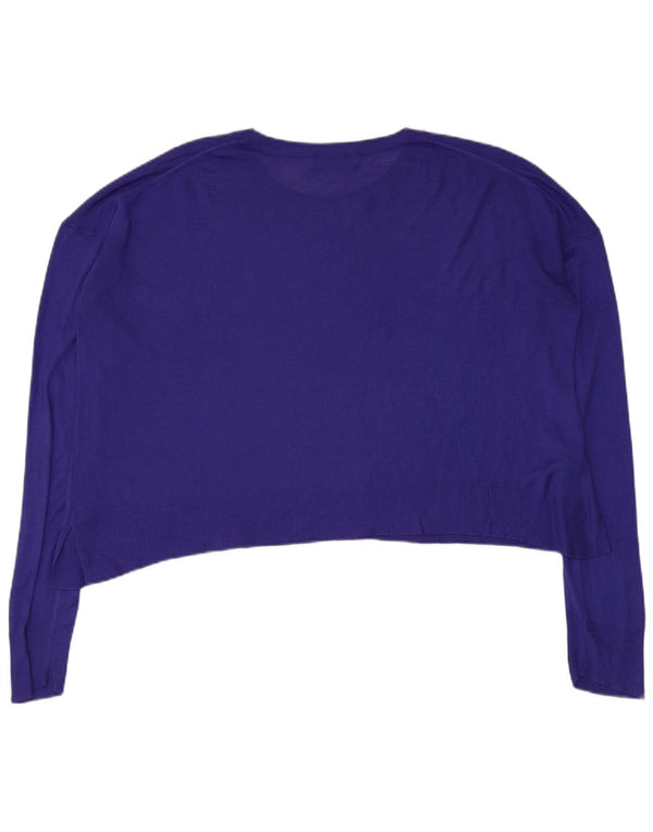 Damski sweter Zara Crop Oversize z okrągłym dekoltem UK 14 Średni fiolet