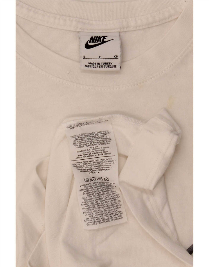 Męski T-shirt z grafiką Nike, mały, biały, bawełniany