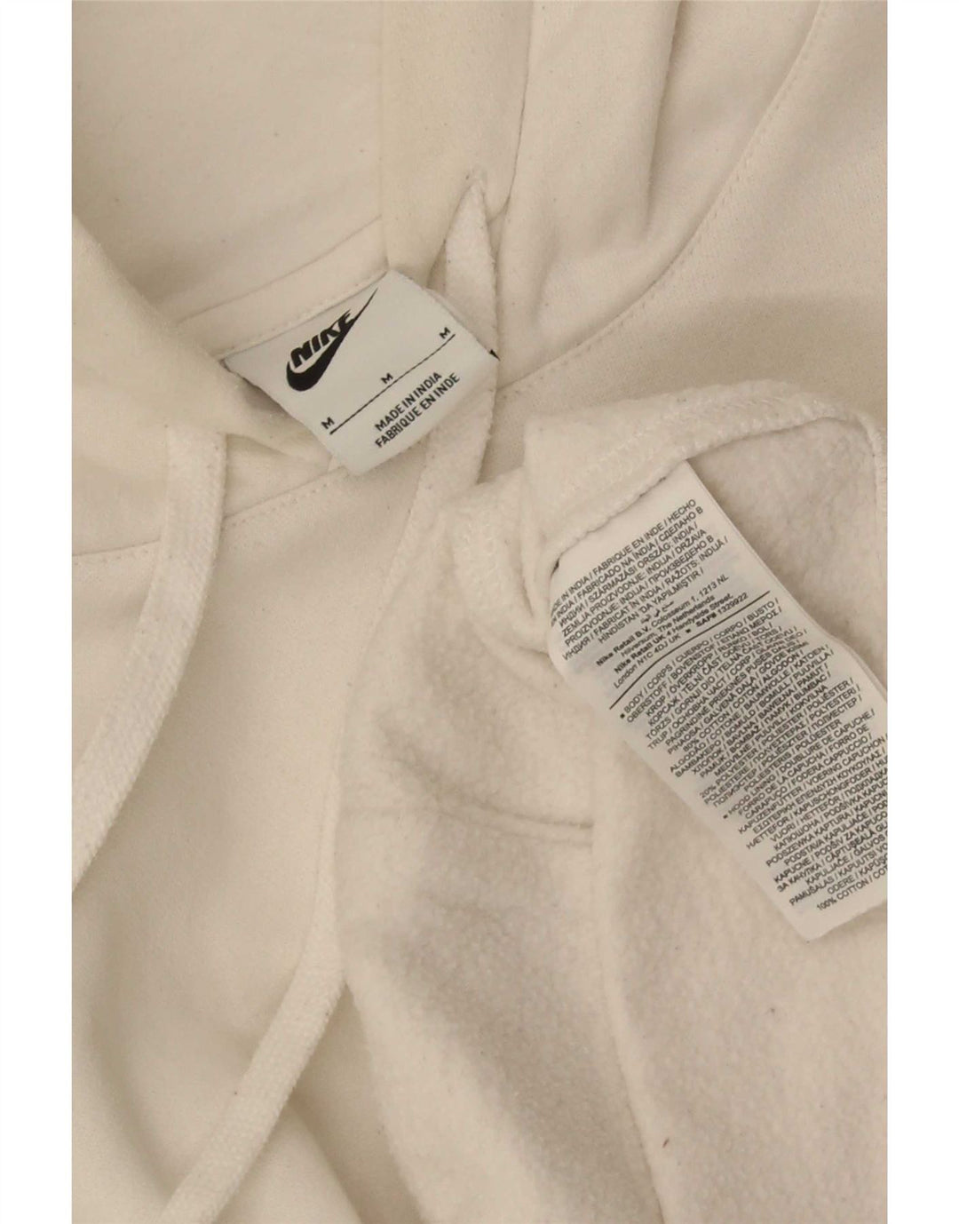 Męski sweter oversize z kapturem Nike, średni biały, bawełniany