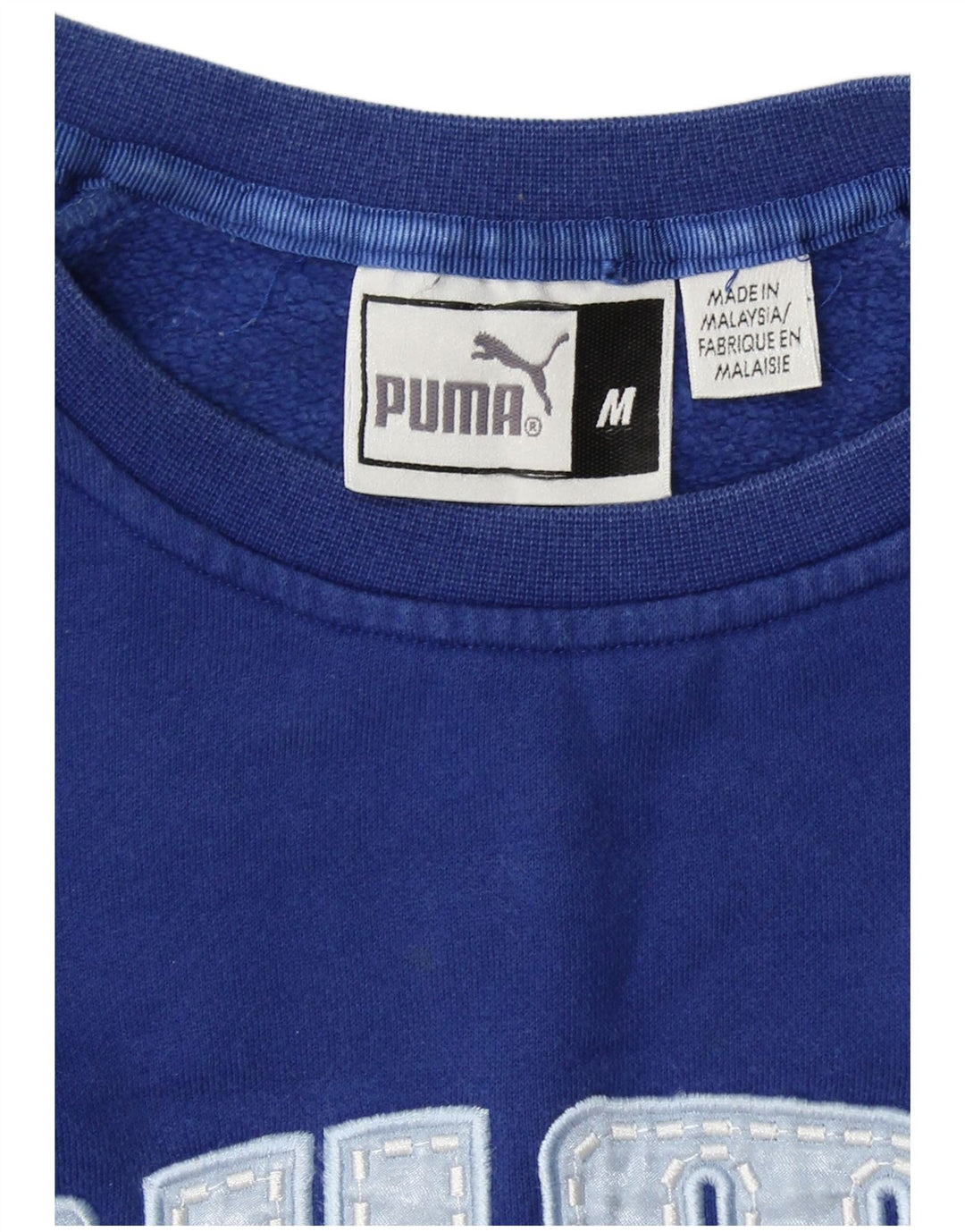 Damski sweter oversize PUMA z grafiką UK 14, średni niebieski, bawełniany