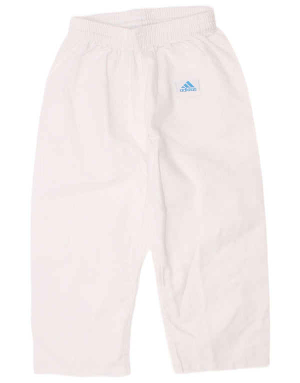 Chłopięce spodnie dresowe Adidas Crop 7-8 lat Biały poliester