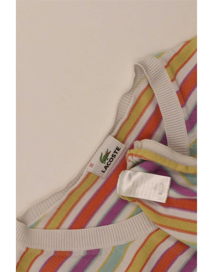 Damski sweter Lacoste Crop Cardigan rozmiar 36, małe, wielokolorowe paski