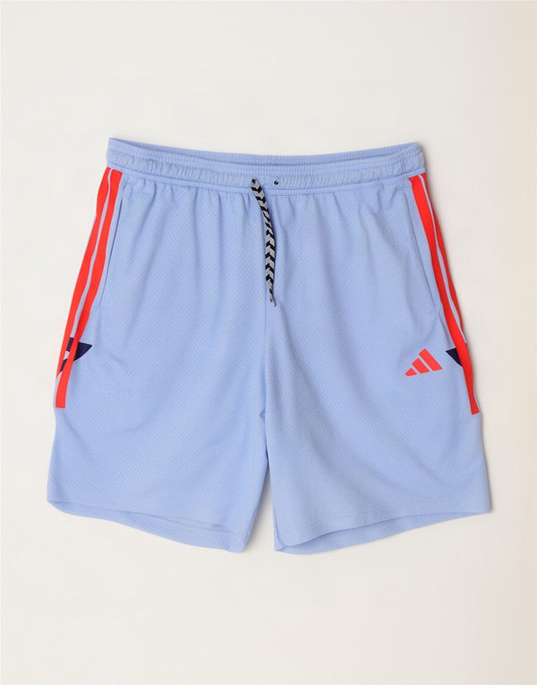Męskie spodenki sportowe Adidas XL Niebieski poliester z blokami kolorów
