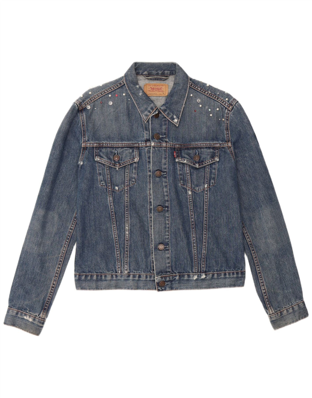 Kurtka dżinsowa dziewczęca LEVI'S na 11-12 lat, duża, niebieska, bawełniana