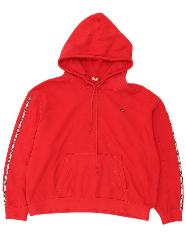 Levi's Womens Graphic Relaxed Fit Hoodie Jumper UK 16Large Red Cotton