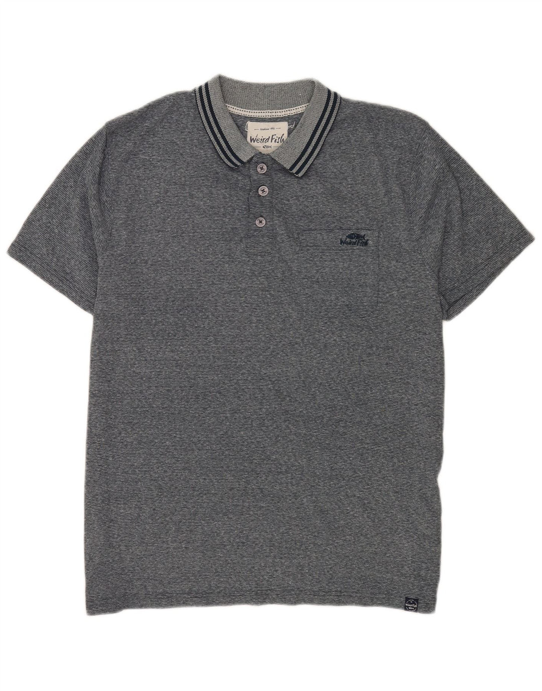 Męska koszulka polo Weird Fish XL, szary, nakrapiany poliester