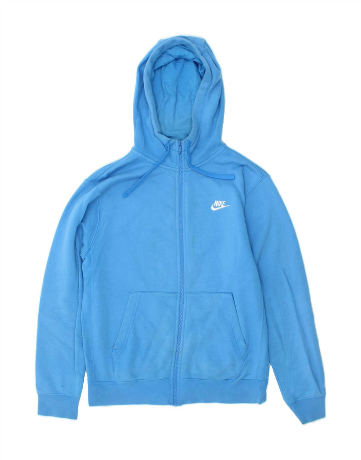 NIKE Mens Zip Hoodie Sweater Small Blue Cotton Vintage Nike and Second-Hand Nike from Messina Hembry 