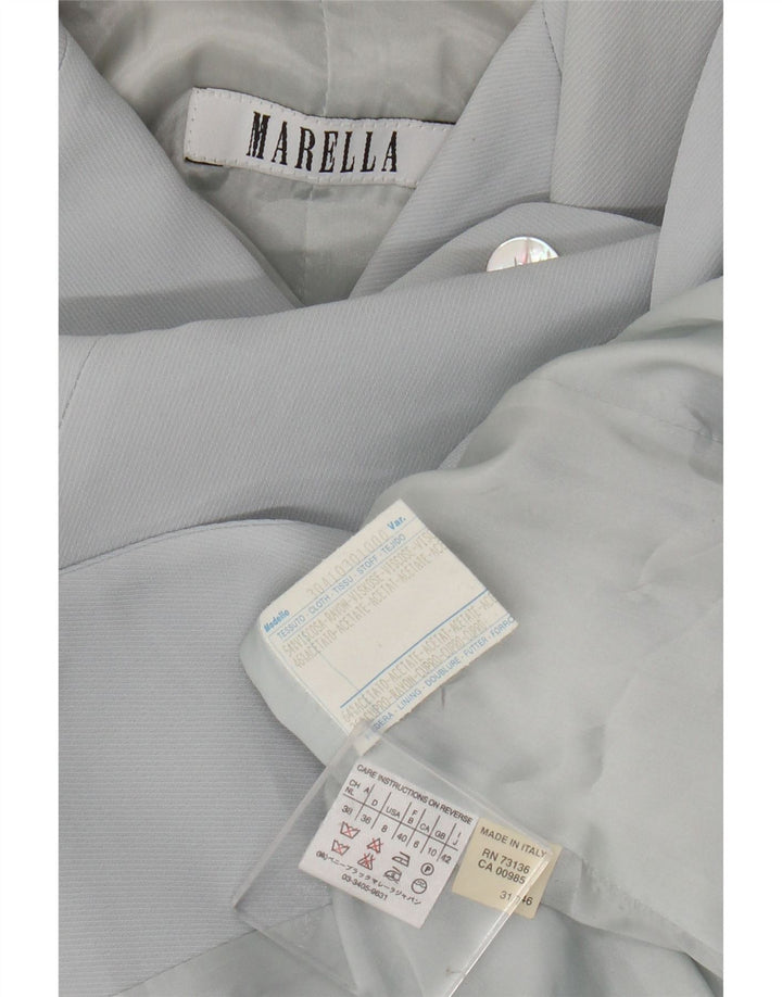 Marella Damska marynarka zapinana na 4 guziki, UK 10 Small Blue Rayon