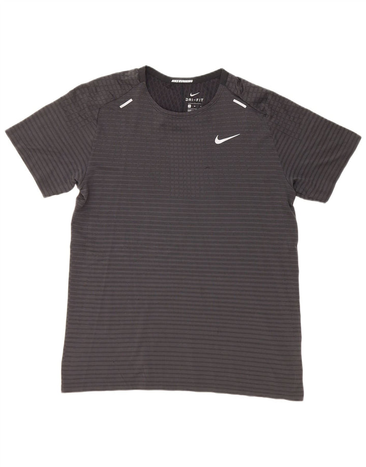 Męska koszulka Nike Dri Fit Top w kolorze średnioszarym w prążki