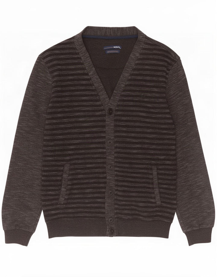 Sweter męski w stylu vintage, średniej wielkości, czarny, bawełniany w paski