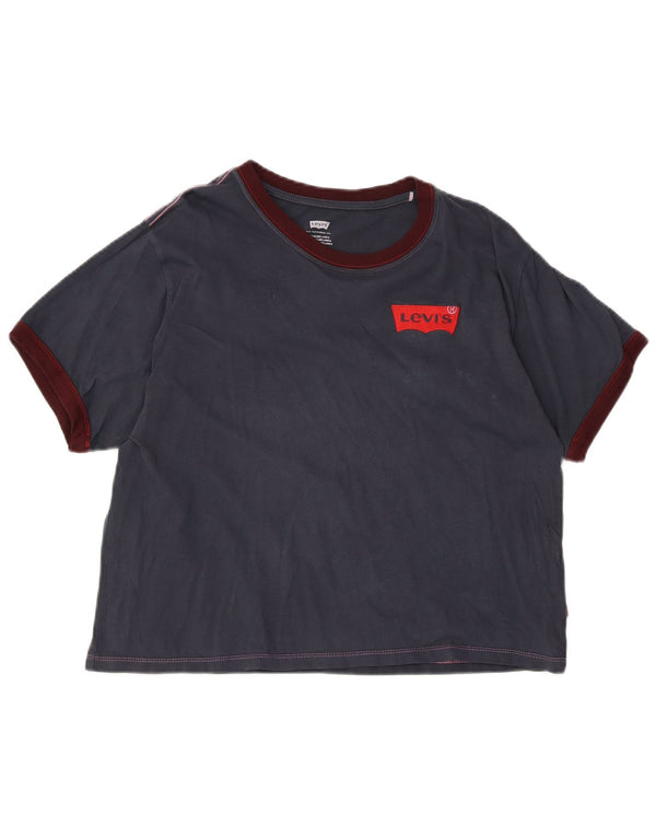 Damska koszulka oversize LEVI'S Top UK 6 XS Granatowa