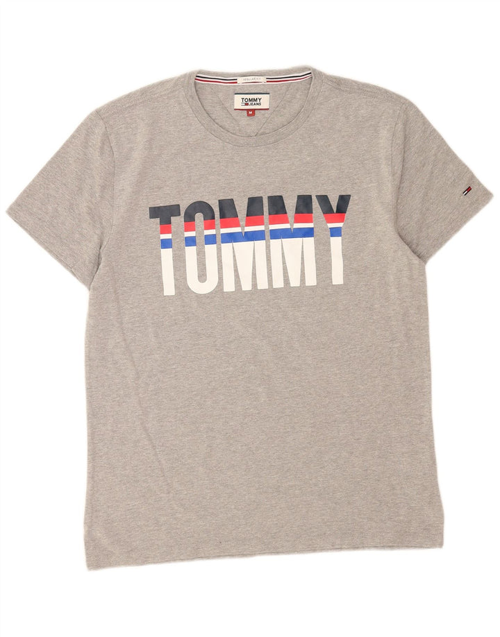 Męska koszulka z grafiką o regularnym kroju Tommy Hilfiger, średnia szara bawełna