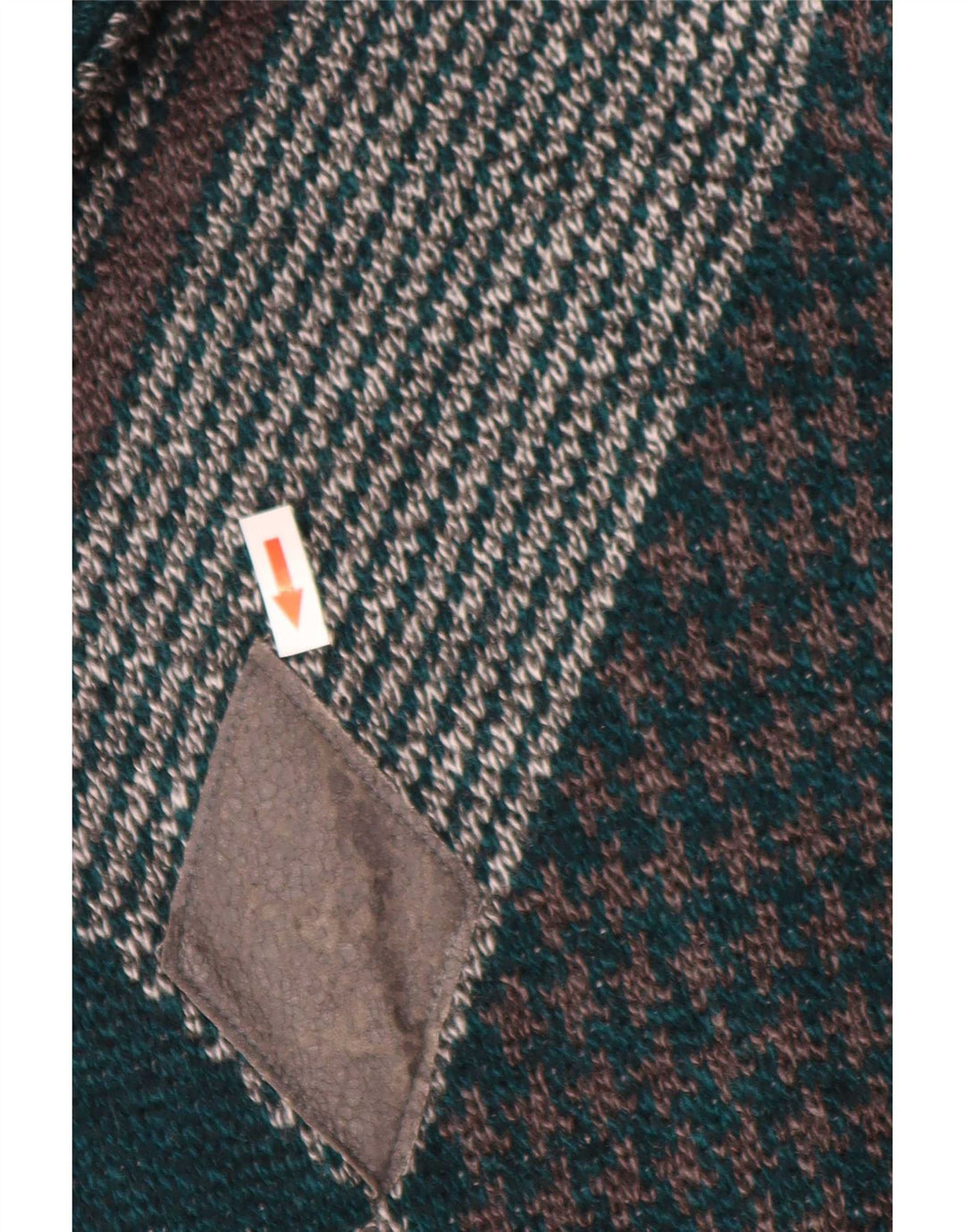 Vintage męski sweter z okrągłym dekoltem XL, zielony Argyle/diamentowa wełna