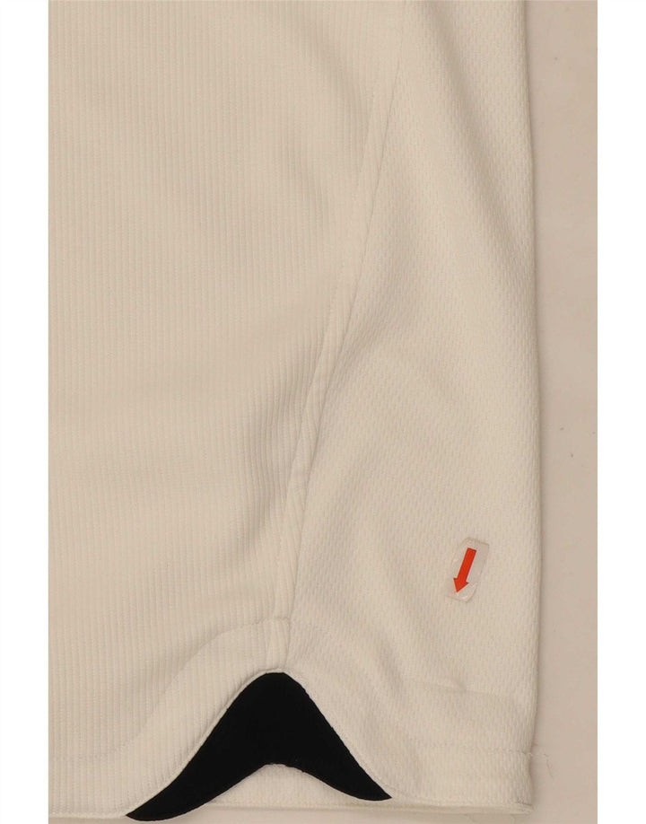 Męska koszulka polo Adidas UK 44/46, duża, biała, poliestrowa