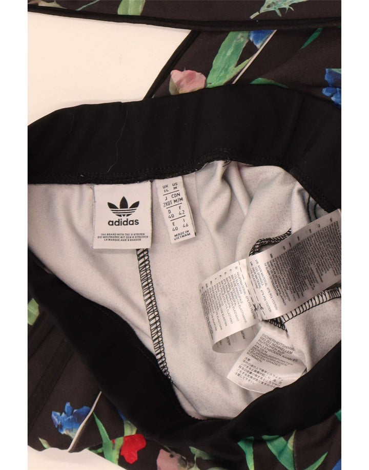 Legginsy damskie Adidas UK 14 Średni czarny kwiatowy poliester