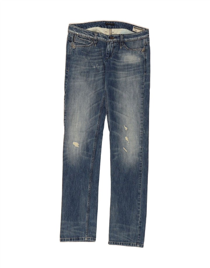 SISLEY Womens Distressed Slim Jeans W30 L34 Blue Cotton Vintage Sisley and Second-Hand Sisley from Messina Hembry 