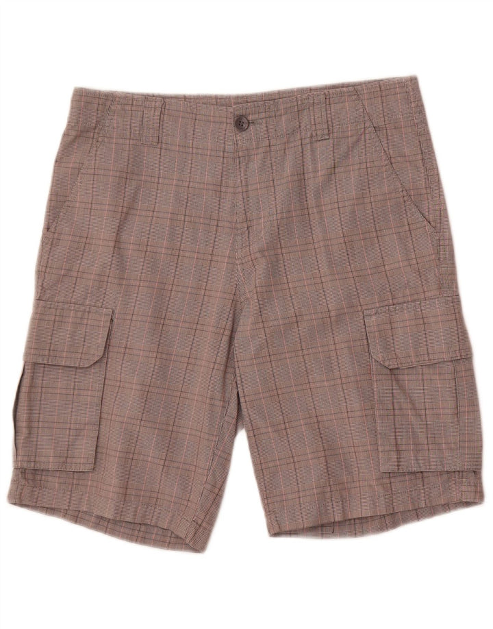 Męskie spodenki cargo Kappa Perfect Fit IT 46 Small W32 Szara bawełniana krata