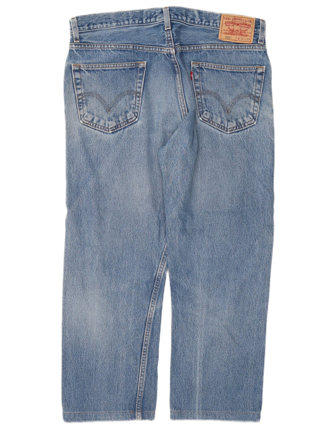 Męskie jeansy Levi's 505 o regularnym kroju W36 L26 Niebieska bawełna