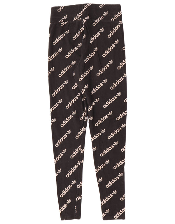 Damskie legginsy Adidas Graphic UK 12, średnie, czarne, bawełniane
