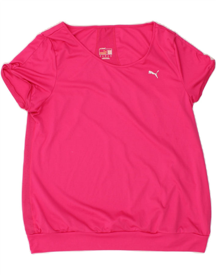 PUMA Womens T-Shirt Top UK 16 Large Pink Polyester Vintage Puma and Second-Hand Puma from Messina Hembry 