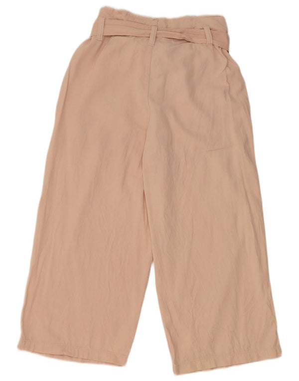 Damskie spodnie capri z wysokim stanem Topshop UK 12 Medium W30 L21 Różowa bawełna