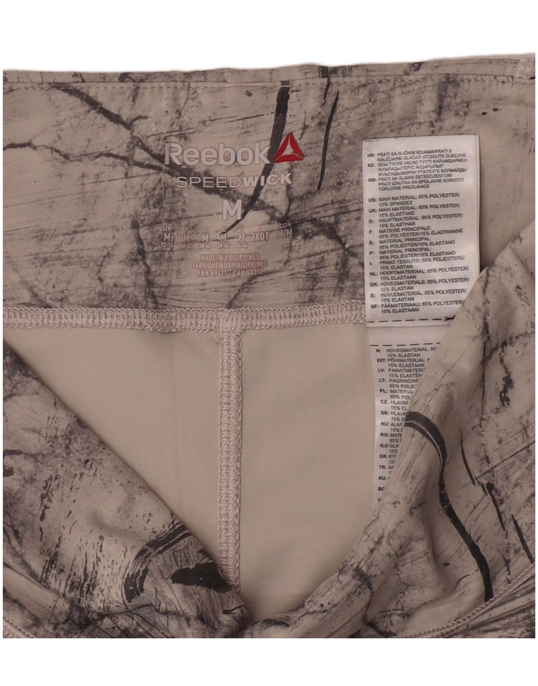 Legginsy damskie Reebok Crop Abstract Pattern UK 12/14 Średnioszary