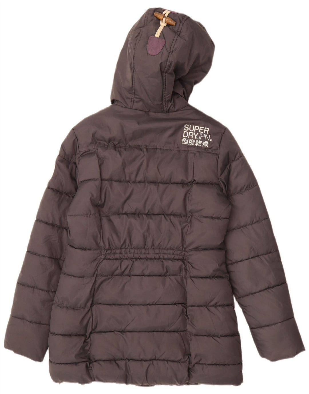Męski płaszcz Superdry z kapturem Sherpa, wyściełany, UK 10, mały, szary poliester