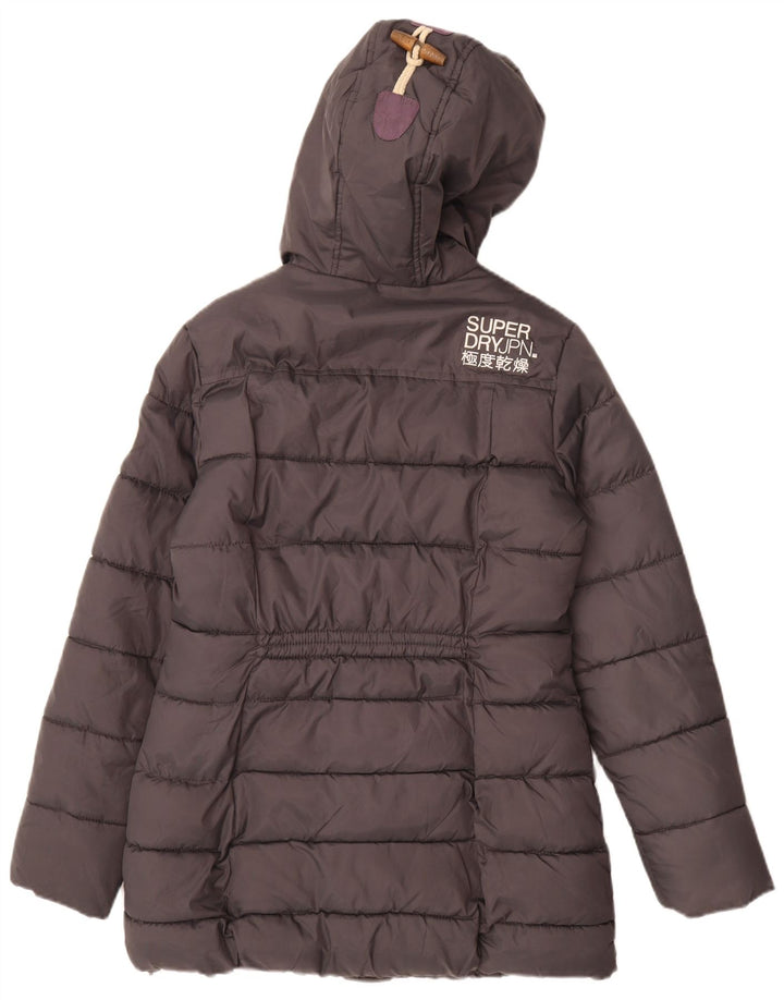 Męski płaszcz Superdry z kapturem Sherpa, wyściełany, UK 10, mały, szary poliester
