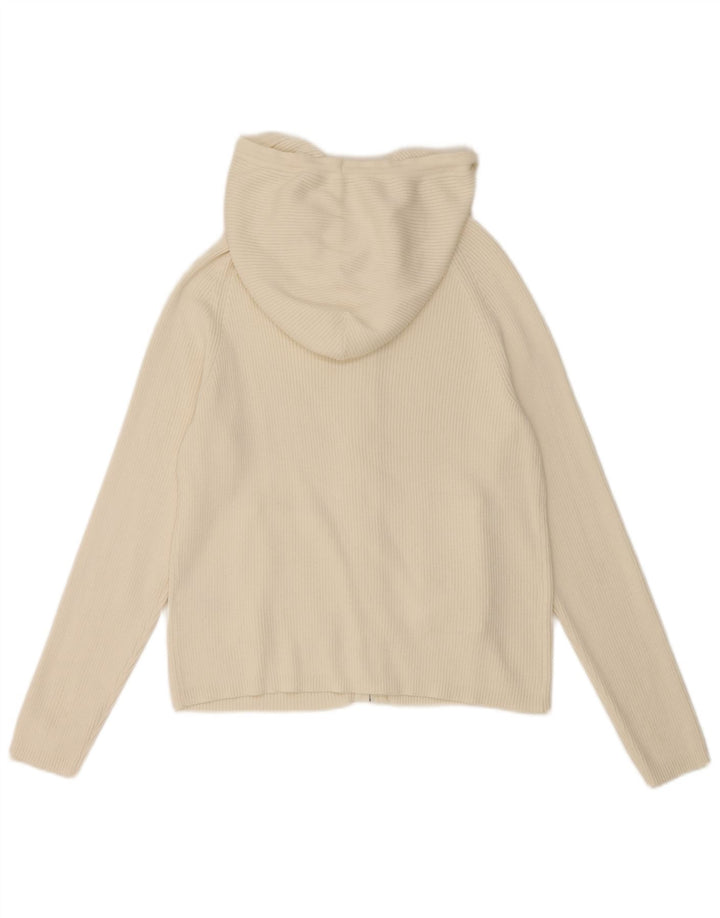 Marks & Spencer Damski sweter z kapturem, rozpinany, UK 12, średni złamanej bieli