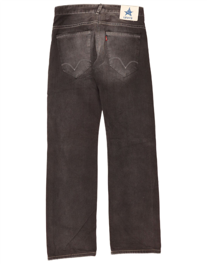 Męskie proste dżinsy Levi's W30 L34 Szara bawełna